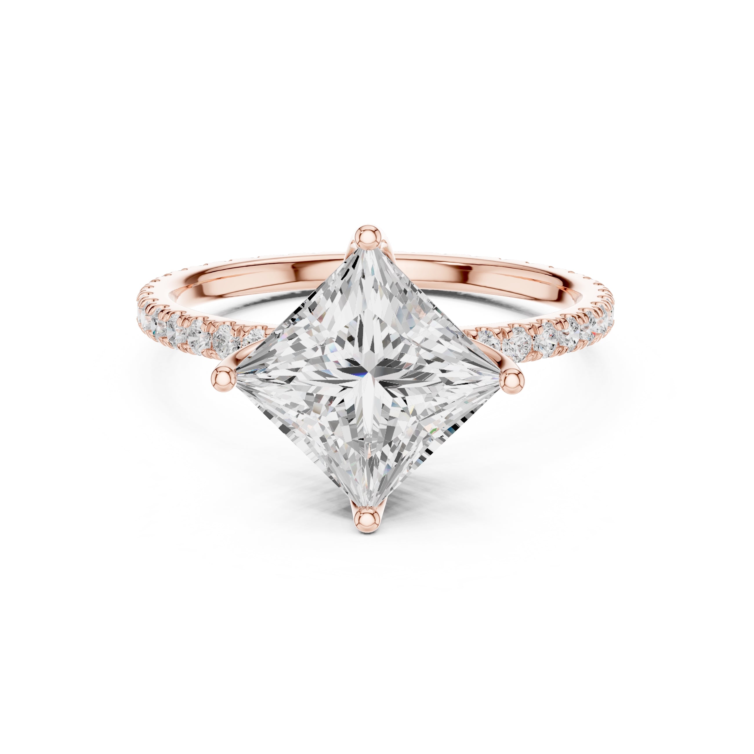 The Petite Brilliance Ring 2.5ct Rose Gold Princess
