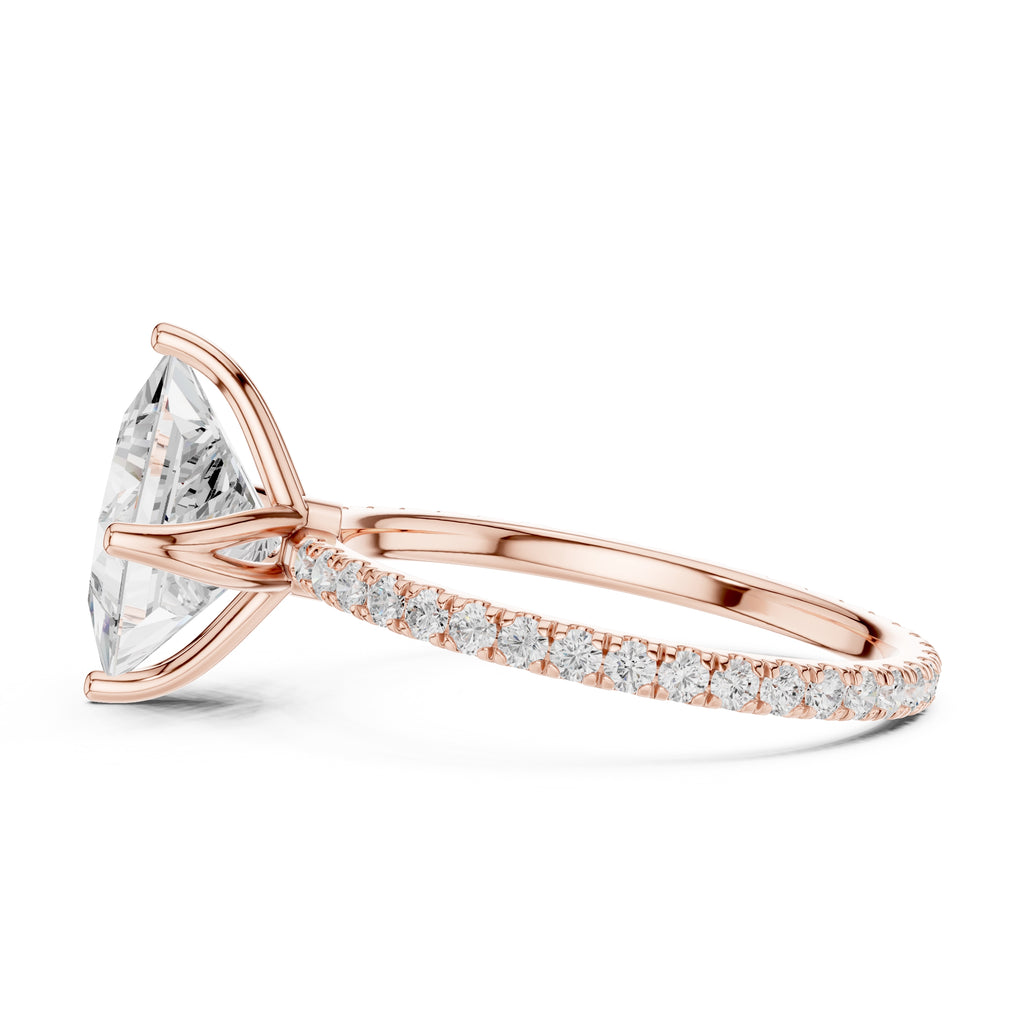 The Petite Brilliance Ring 2.5ct Rose Gold Princess