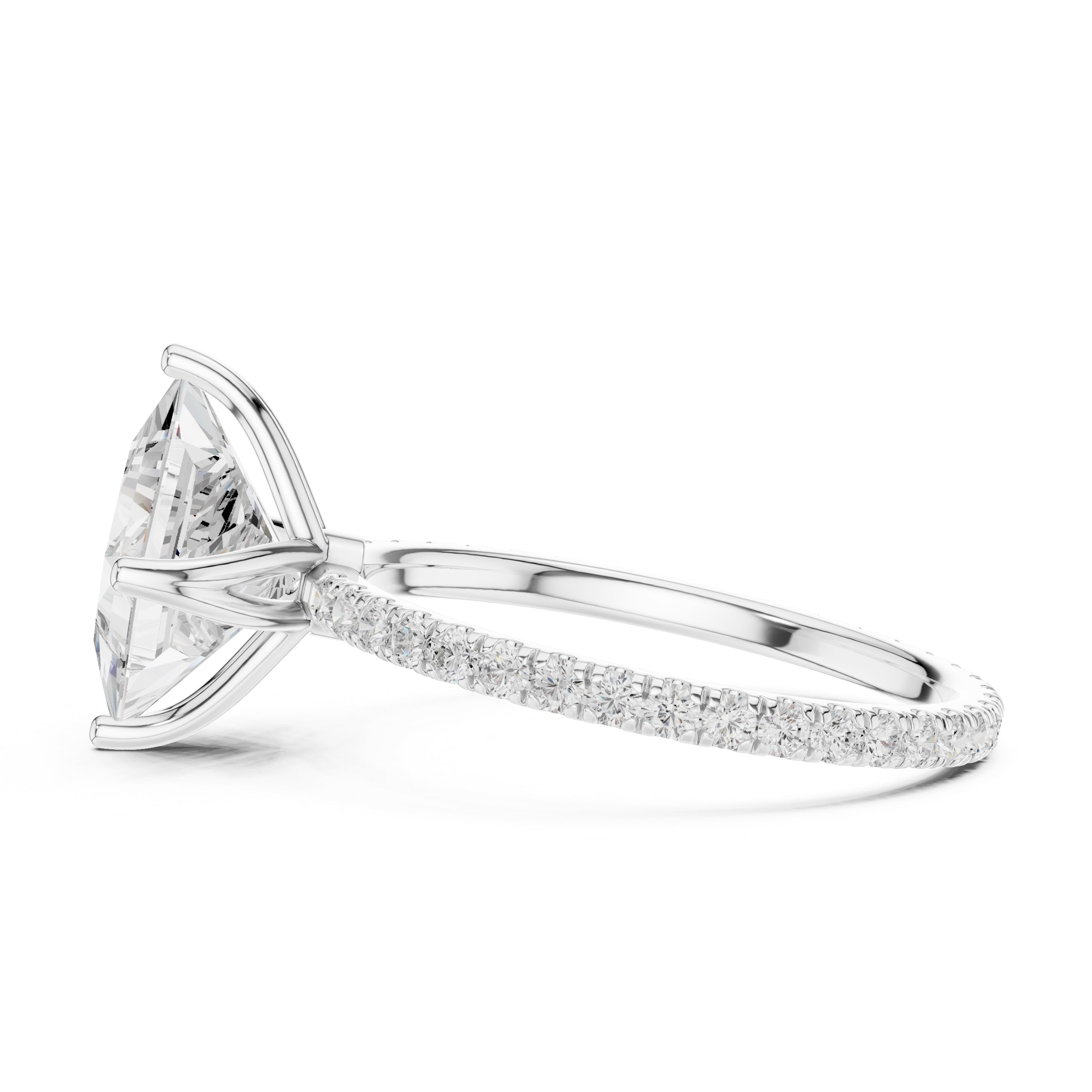 The Petite Brilliance Ring 2.5ct White Gold Princess