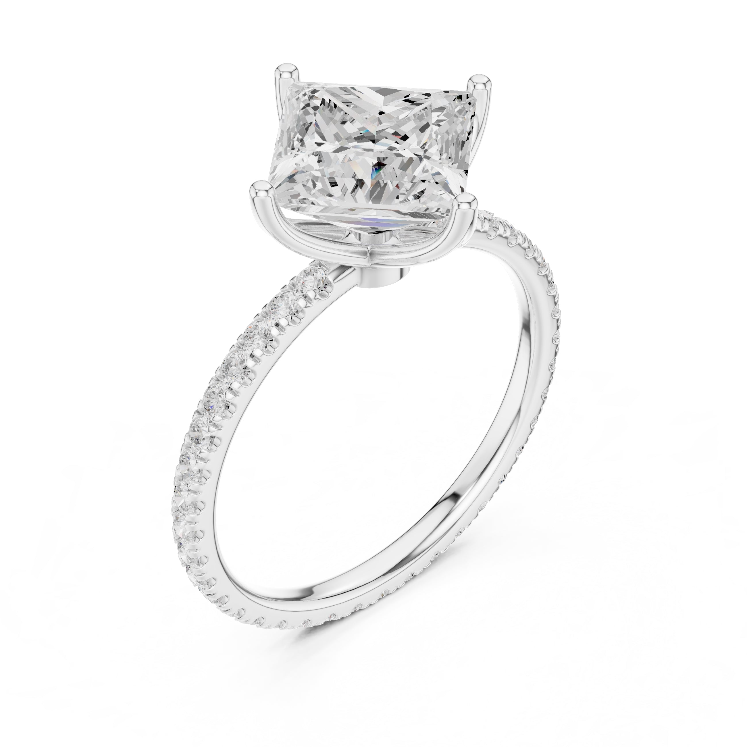 The Petite Brilliance Ring 2.5ct White Gold Princess
