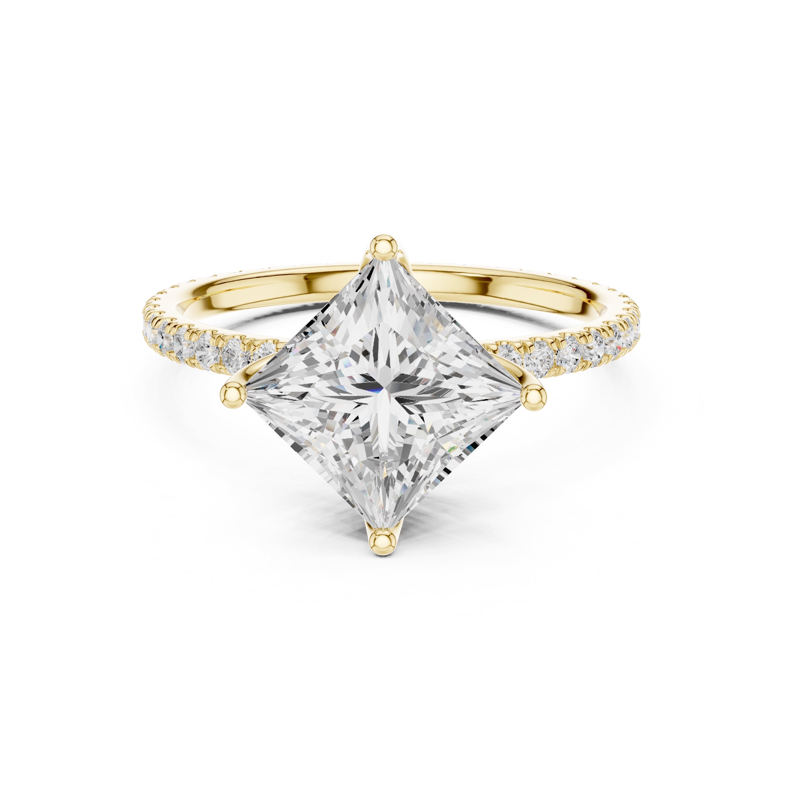 The Petite Brilliance Ring 2.5ct Yellow Gold Princess
