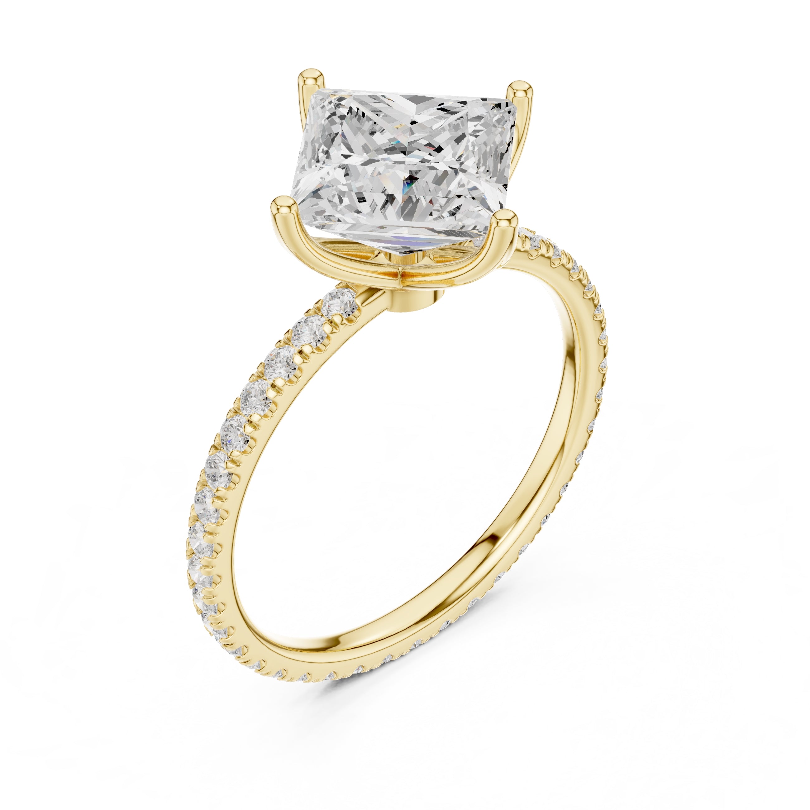 The Petite Brilliance Ring 2.5ct Yellow Gold Princess