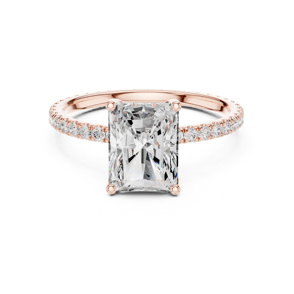 The Petite Brilliance Ring 2.5ct Rose Gold Radiant