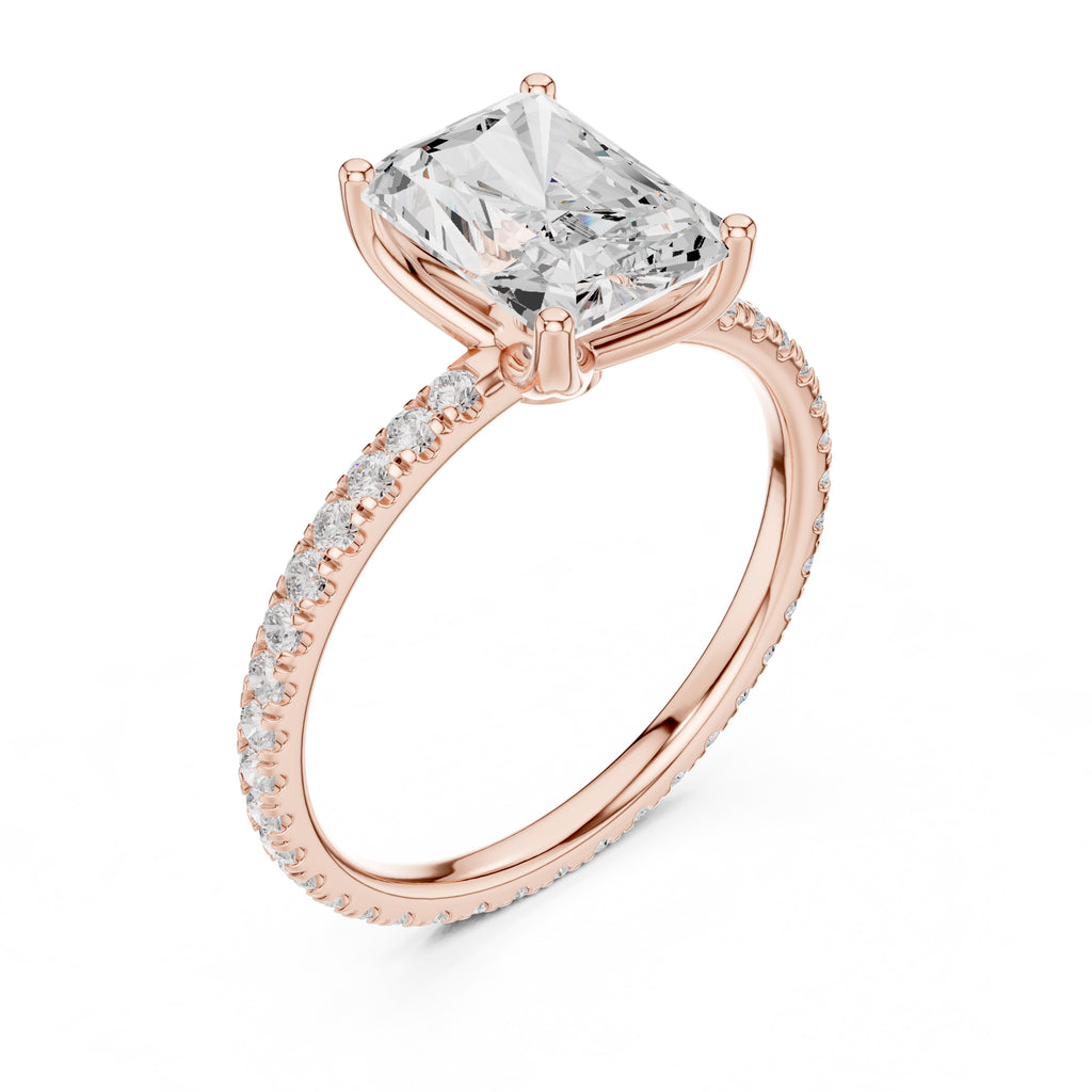 The Petite Brilliance Ring 2.5ct Rose Gold Radiant