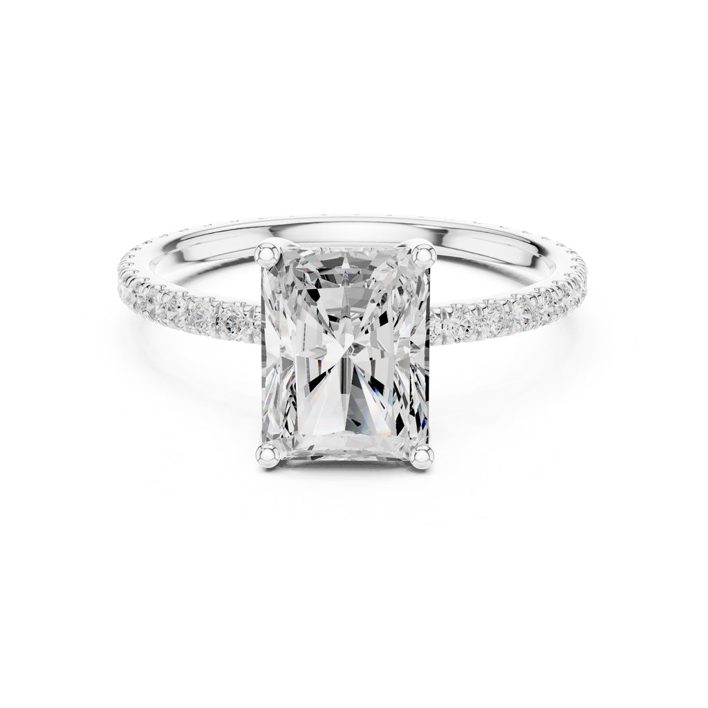 The Petite Brilliance Ring 2.5ct White Gold Radiant