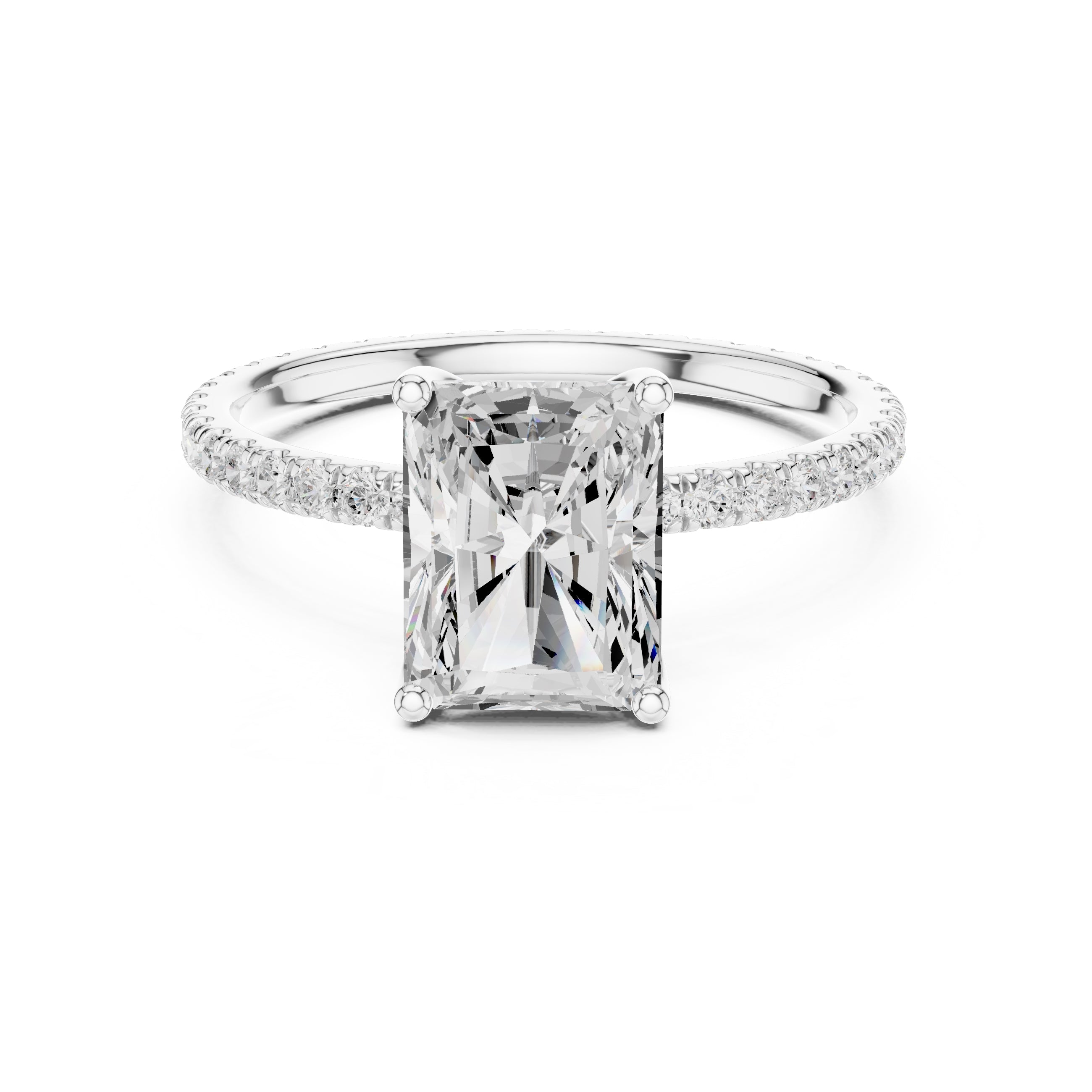 The Petite Brilliance Ring 2.5ct White Gold Radiant