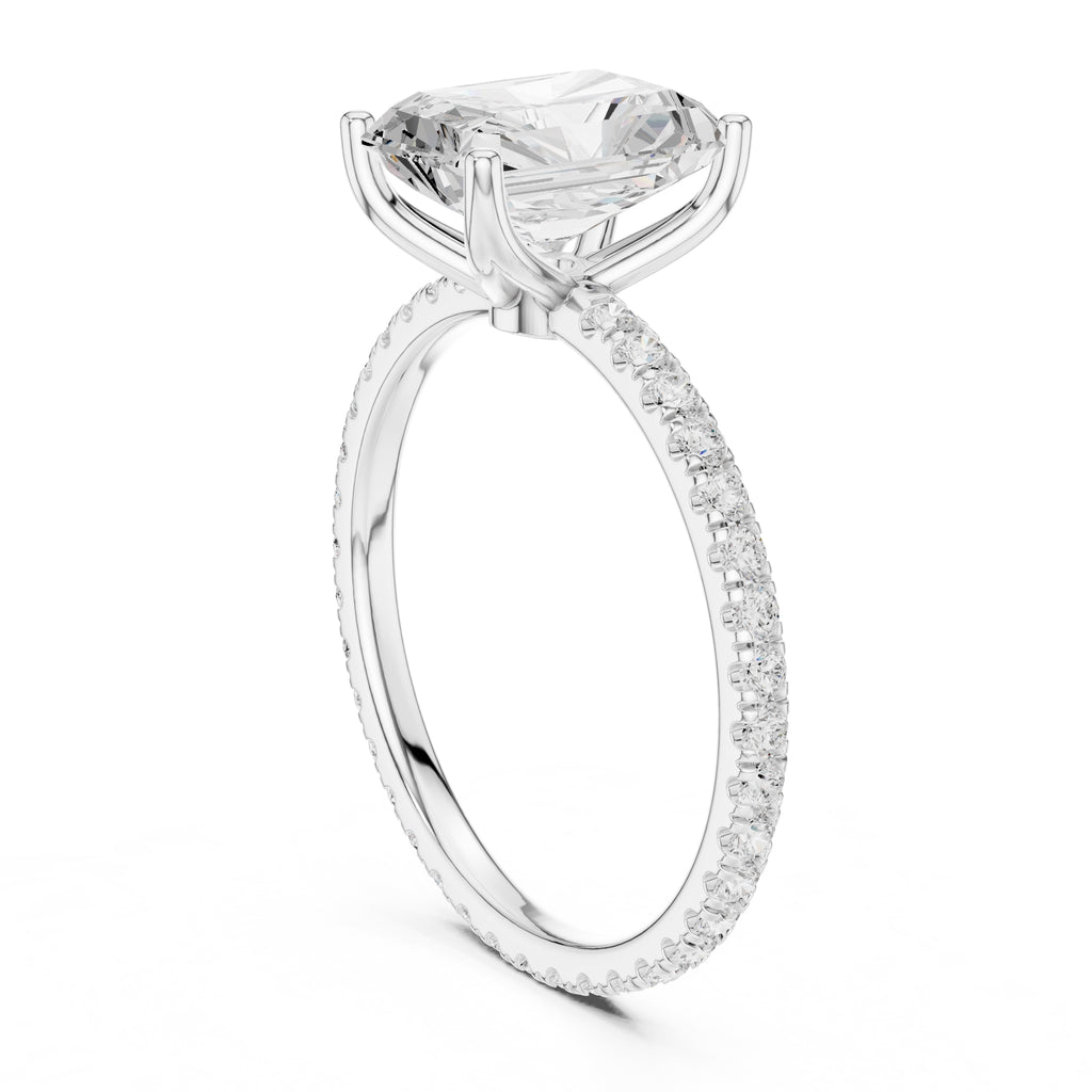 The Petite Brilliance Ring 2.5ct White Gold Radiant