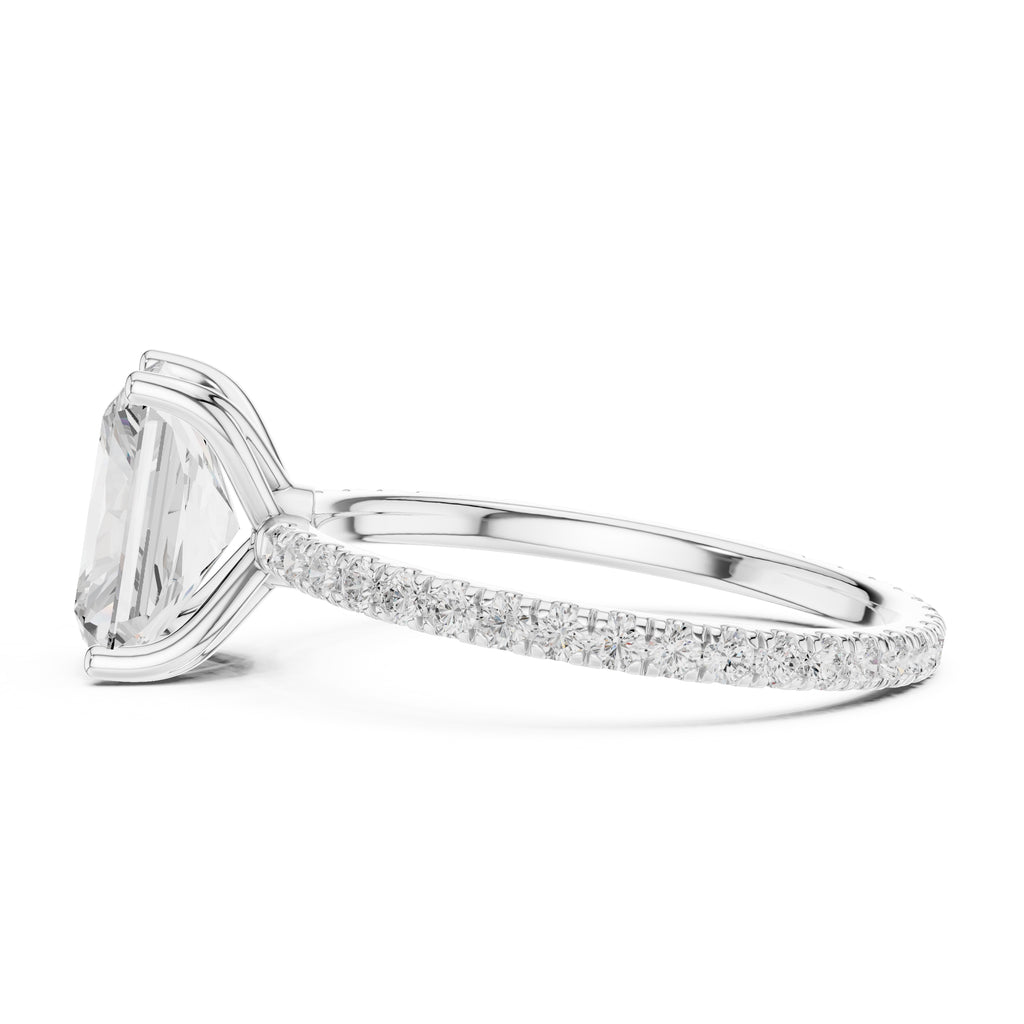 The Petite Brilliance Ring 2.5ct White Gold Radiant