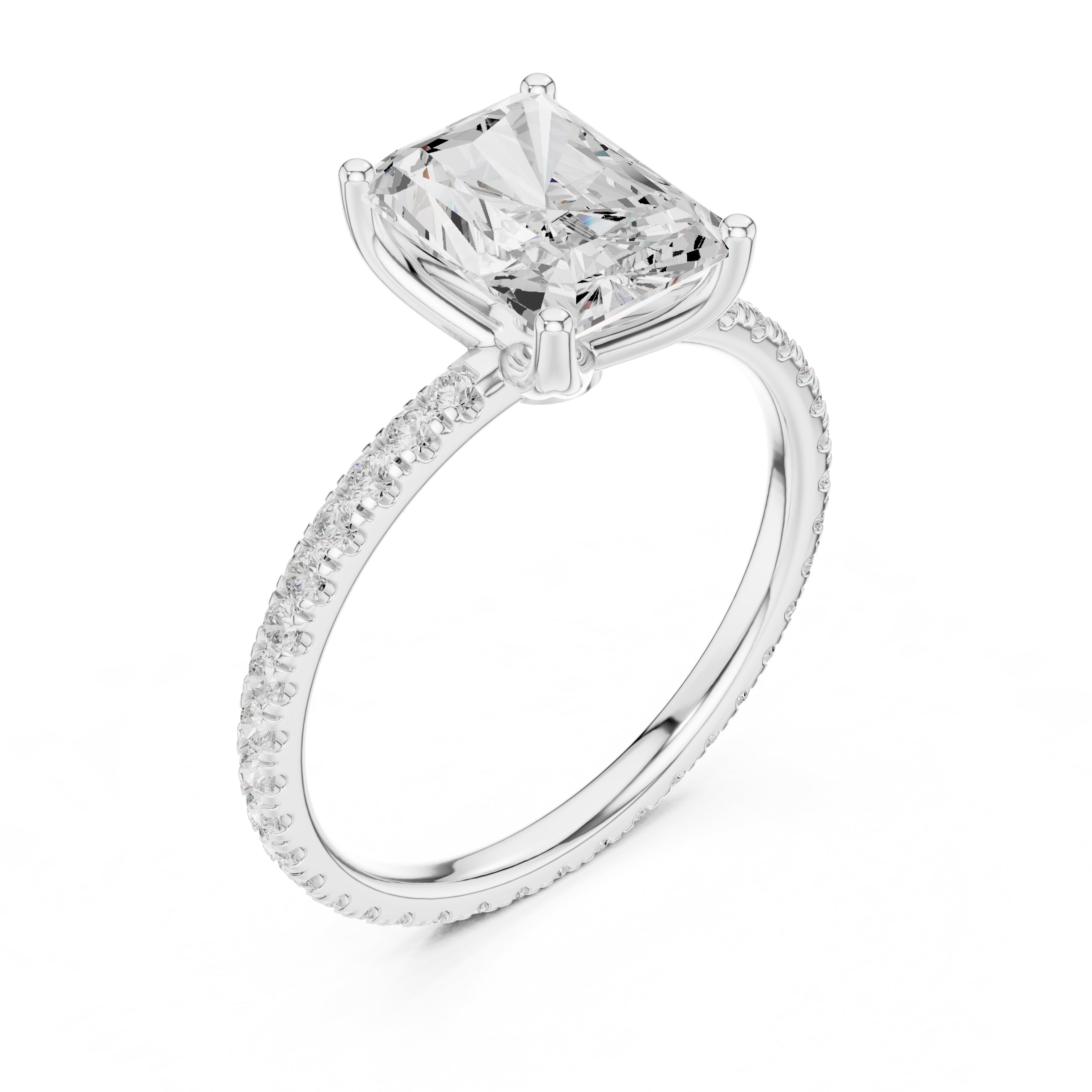 The Petite Brilliance Ring 2.5ct White Gold Radiant