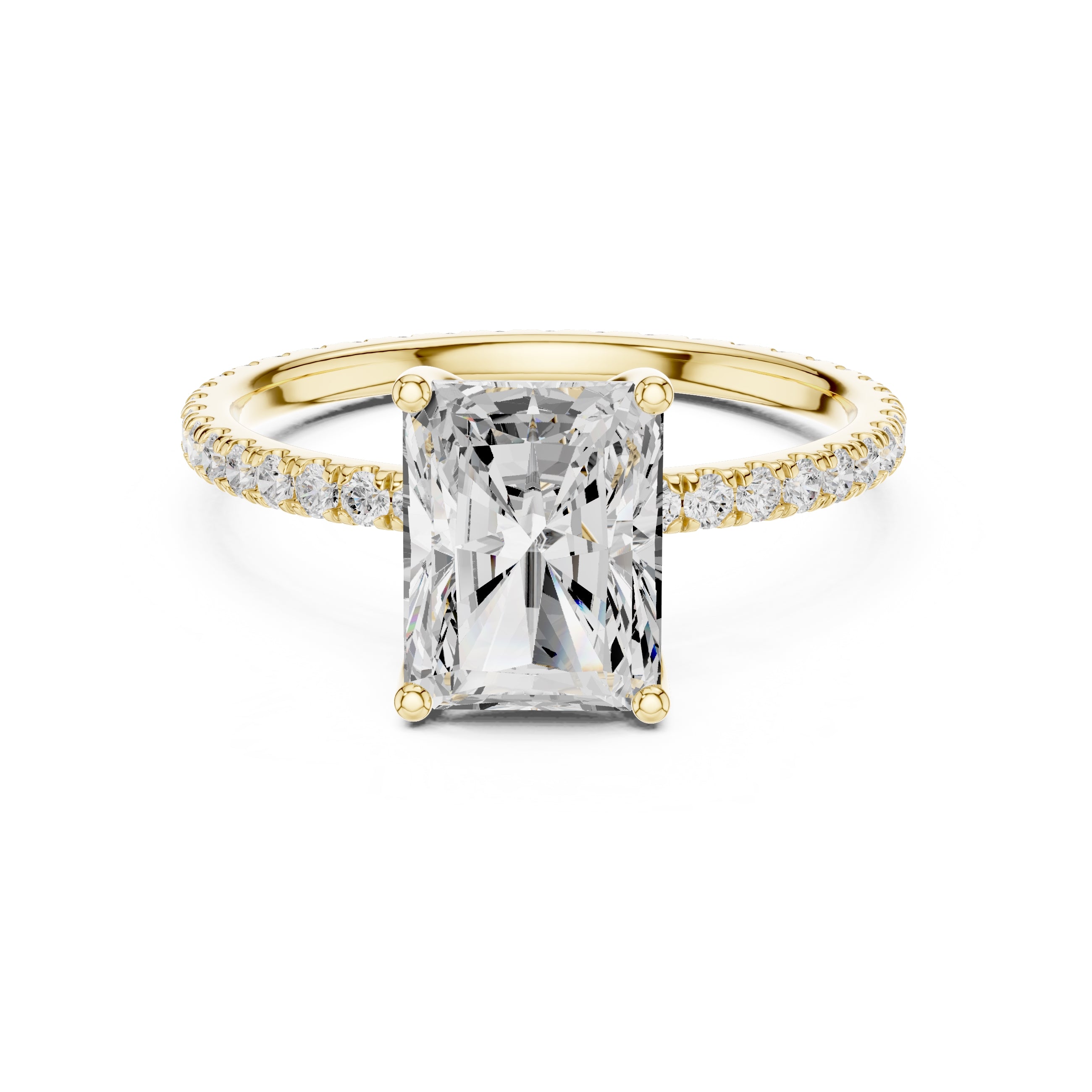 The Petite Brilliance Ring 2.5ct Yellow Gold Radiant
