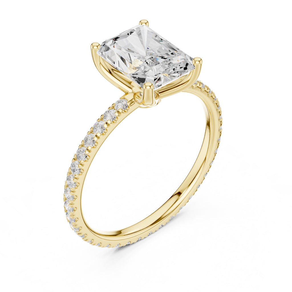 The Petite Brilliance Ring 2.5ct Yellow Gold Radiant