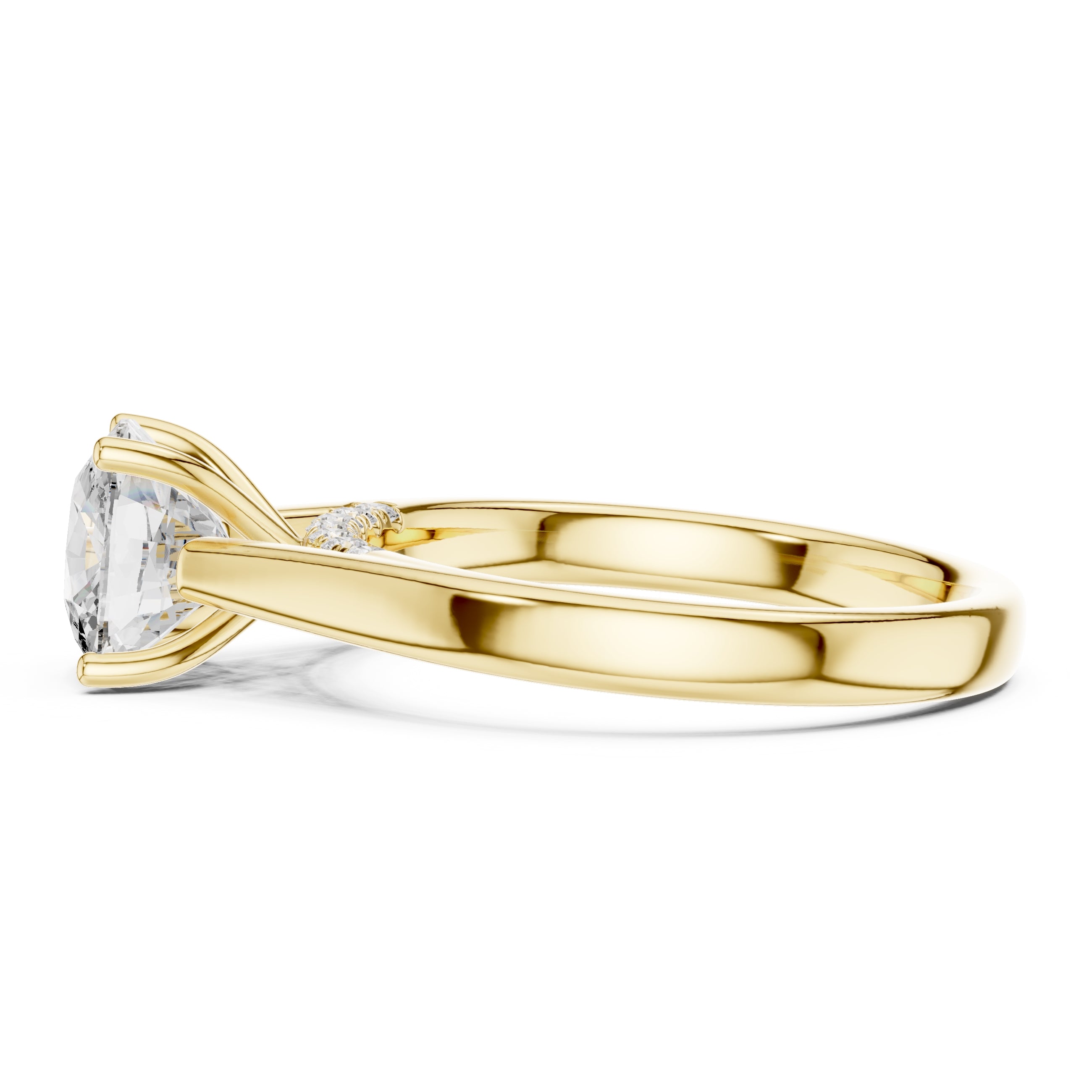 The Tapered Classic Solitaire 2ct Yellow Gold Cushion