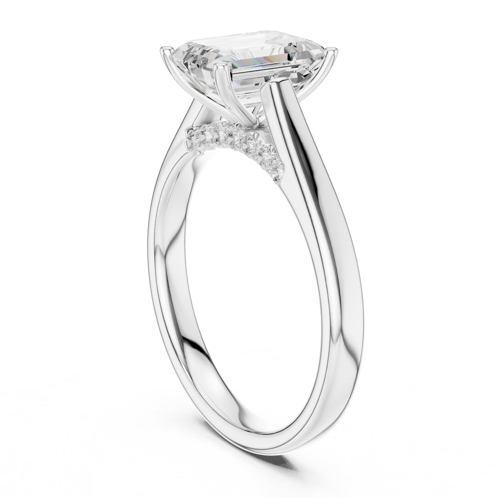 The Tapered Classic Solitaire 2ct White Gold Emerald