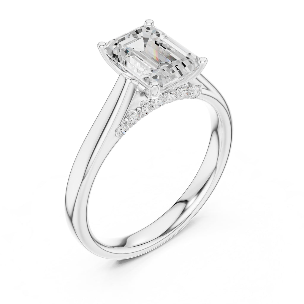 The Tapered Classic Solitaire 2ct White Gold Emerald