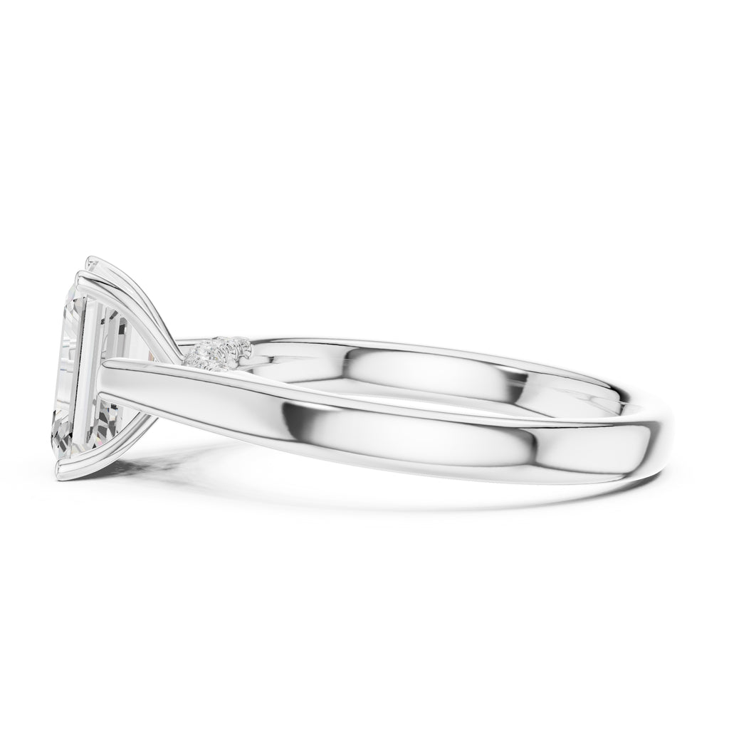 The Tapered Classic Solitaire 2ct White Gold Emerald