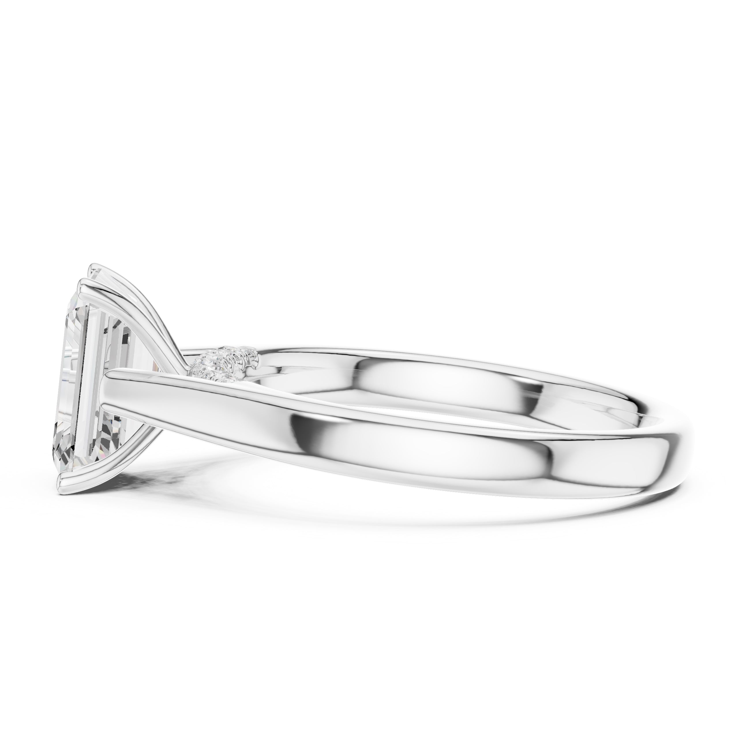 The Tapered Classic Solitaire 2ct White Gold Emerald