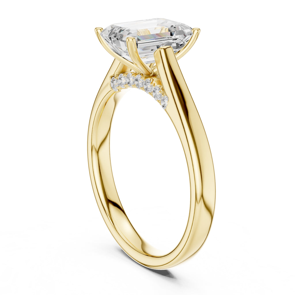 The Tapered Classic Solitaire 2ct Yellow Gold Emerald