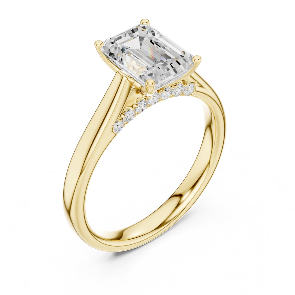 The Tapered Classic Solitaire 2ct Yellow Gold Emerald