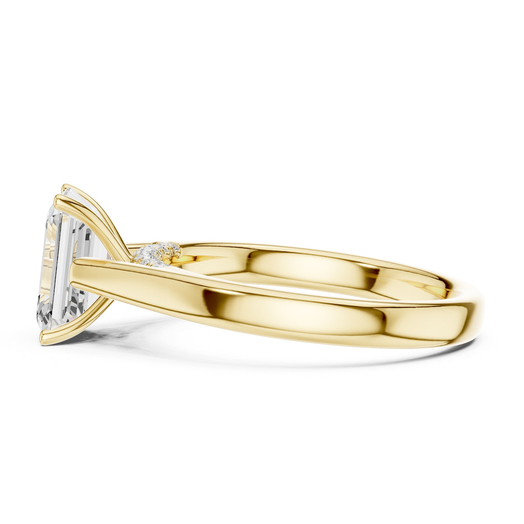 The Tapered Classic Solitaire 2ct Yellow Gold Emerald