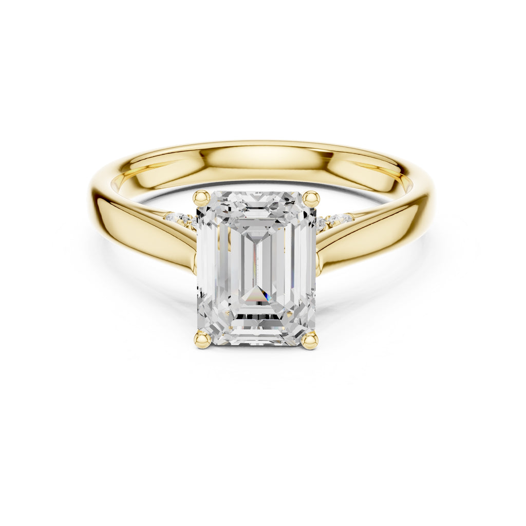 The Tapered Classic Solitaire 2ct Yellow Gold Emerald