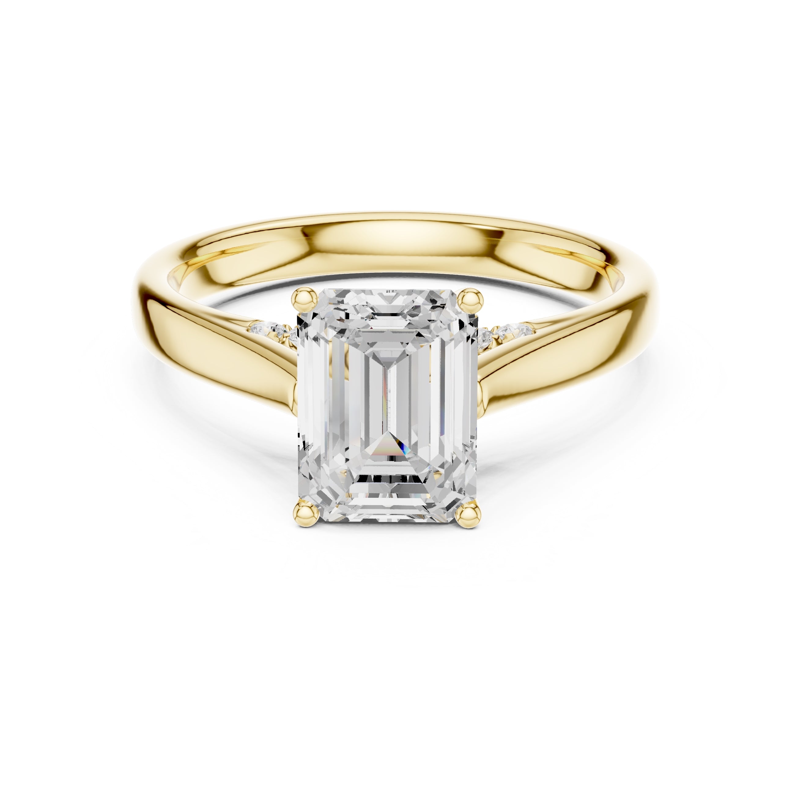 The Tapered Classic Solitaire 2ct Yellow Gold Emerald