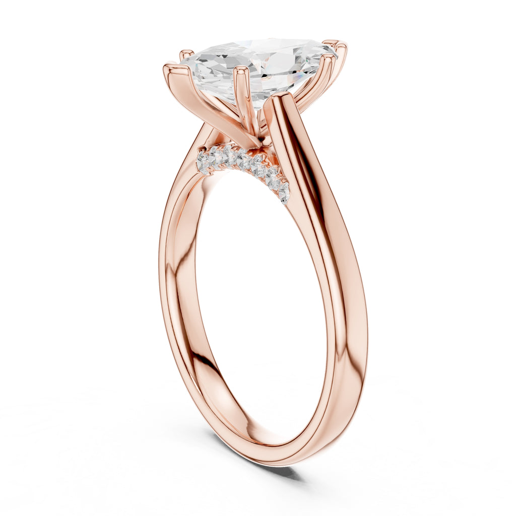 The Tapered Classic Solitaire 2ct Rose Gold Marquise