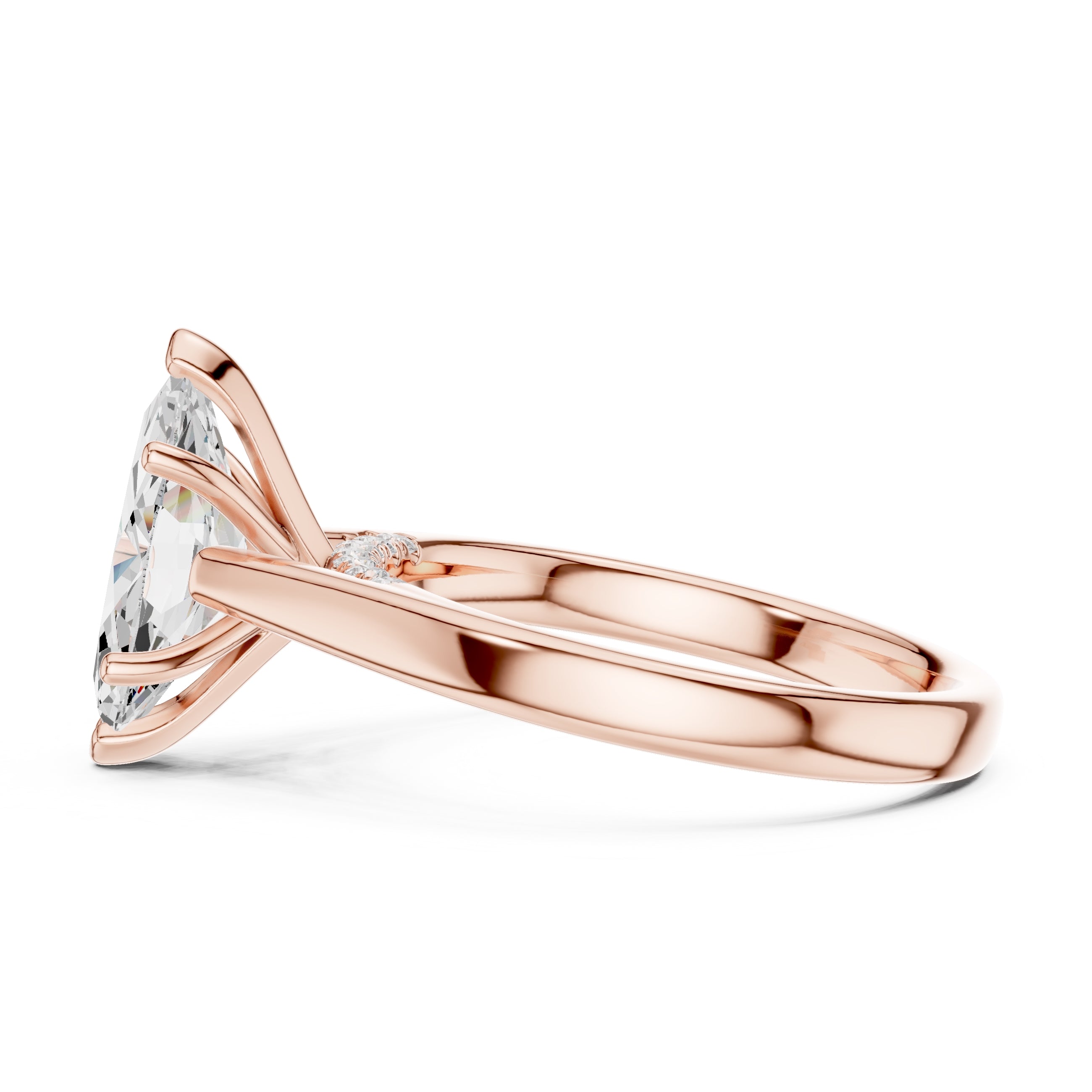 The Tapered Classic Solitaire 2ct Rose Gold Marquise