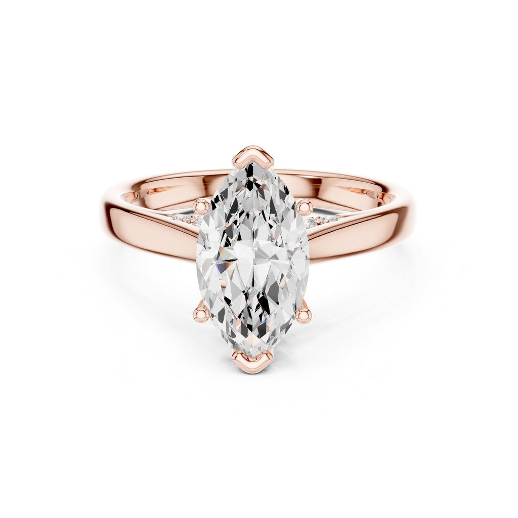 The Tapered Classic Solitaire 2ct Rose Gold Marquise