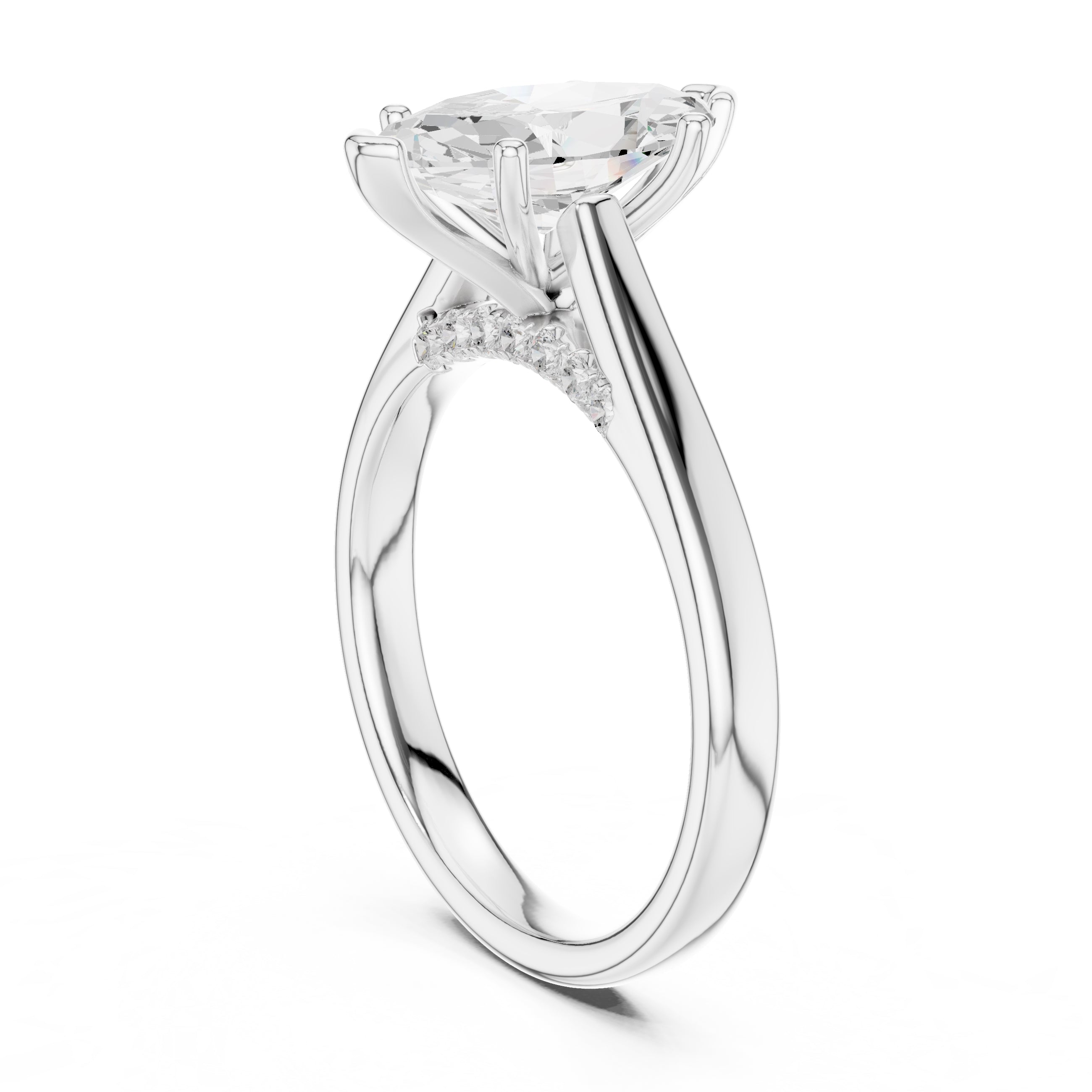 The Tapered Classic Solitaire 2ct White Gold Marquise