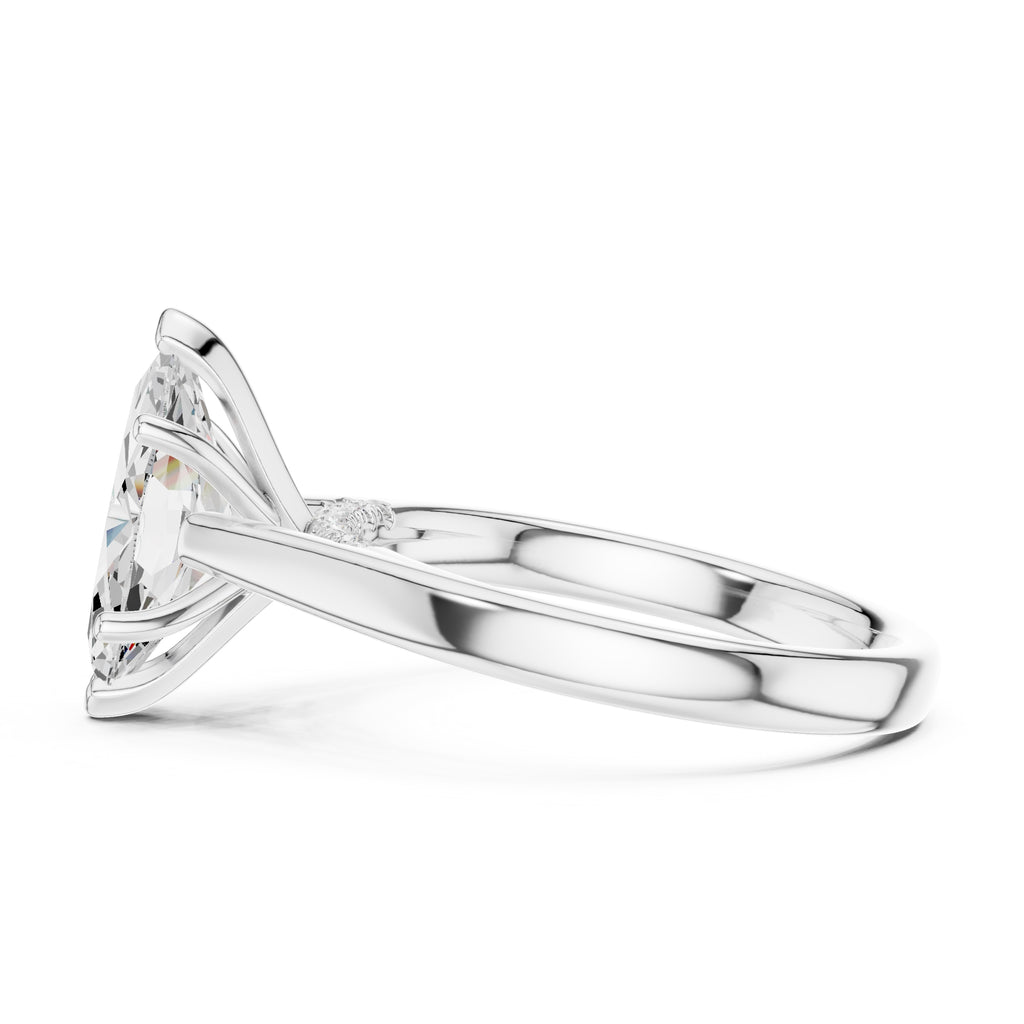 The Tapered Classic Solitaire 2ct White Gold Marquise