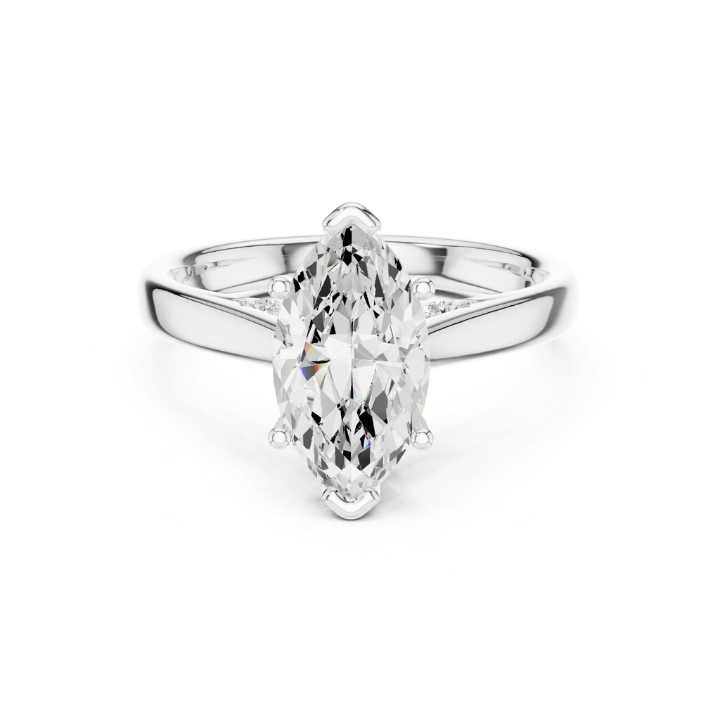 The Tapered Classic Solitaire 2ct White Gold Marquise