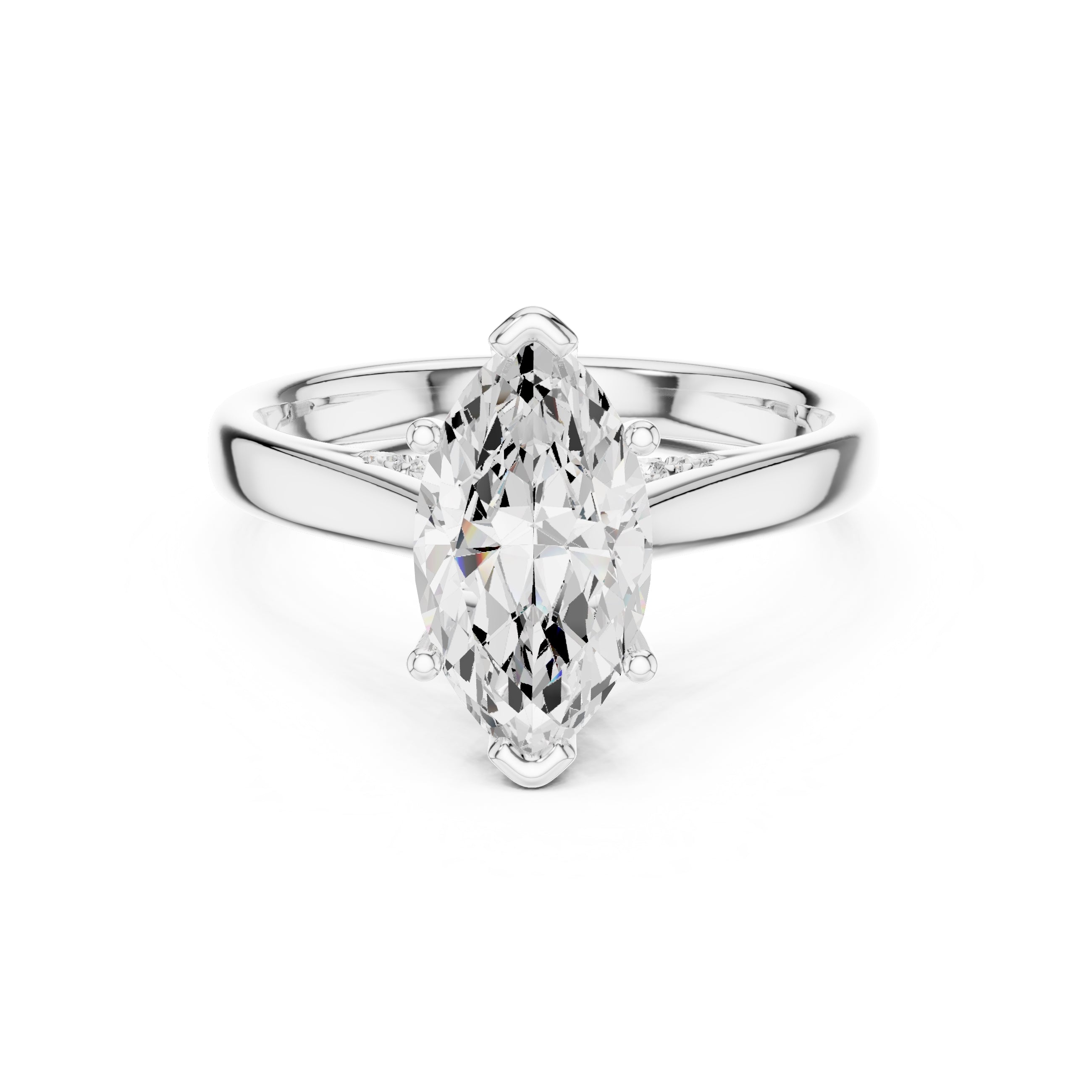 The Tapered Classic Solitaire 2ct White Gold Marquise