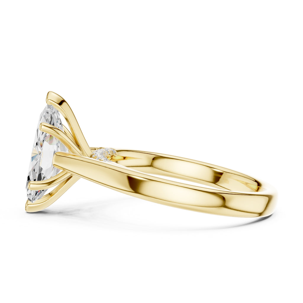 The Tapered Classic Solitaire 2ct Yellow Gold Marquise