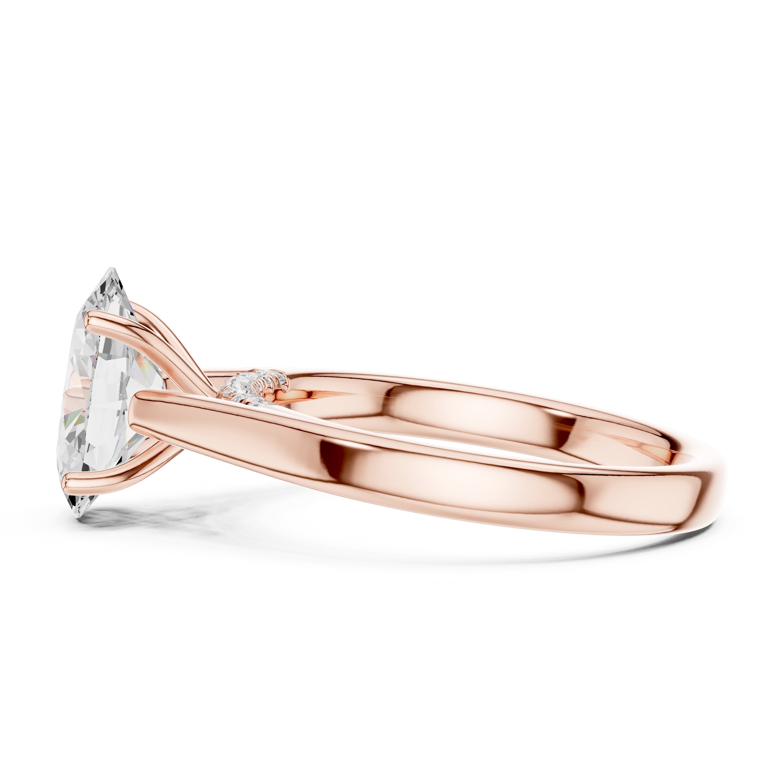 The Tapered Classic Solitaire 2ct Rose Gold Oval