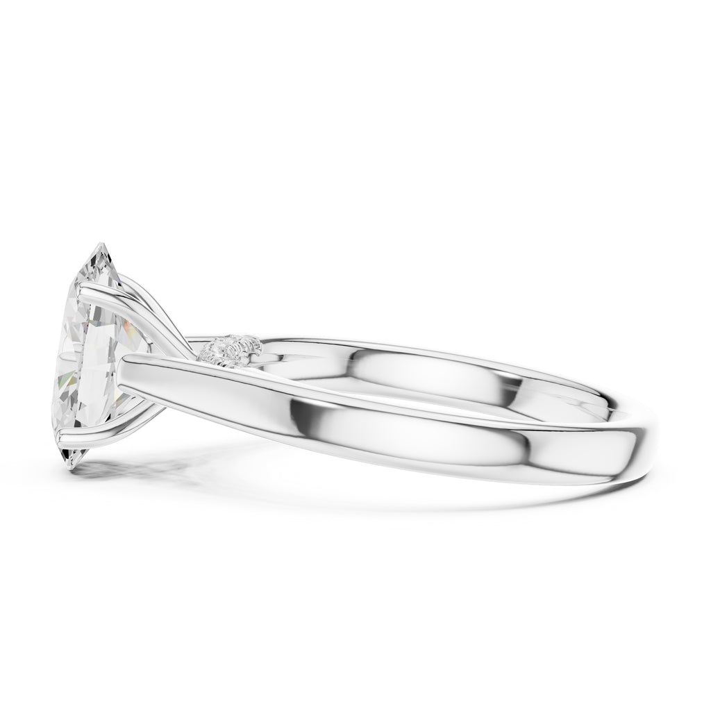 The Tapered Classic Solitaire 2ct White Gold Oval
