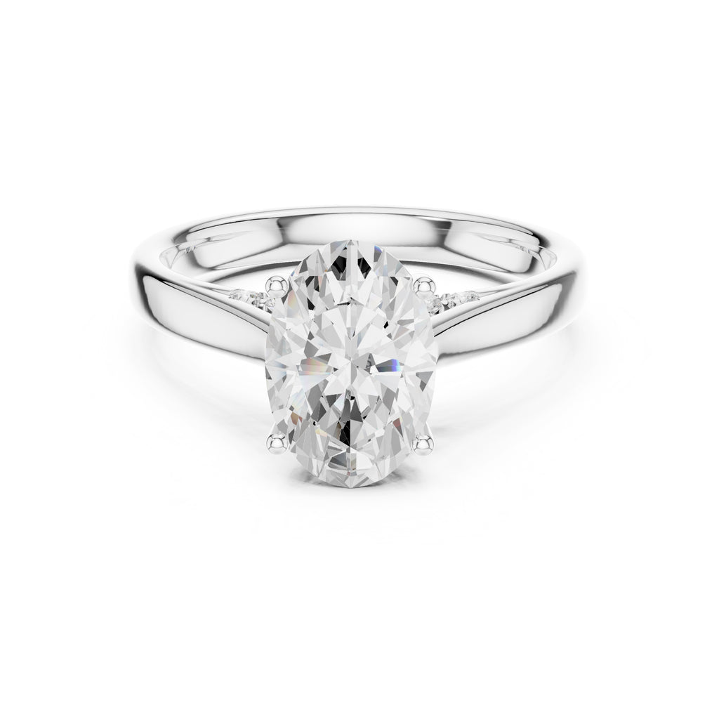 The Tapered Classic Solitaire 2ct White Gold Oval