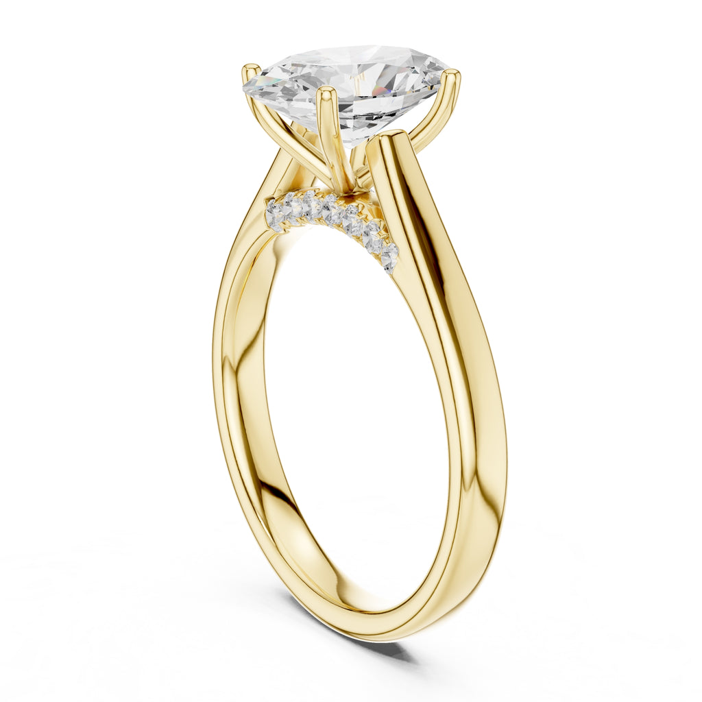 The Tapered Classic Solitaire 2ct Yellow Gold Oval