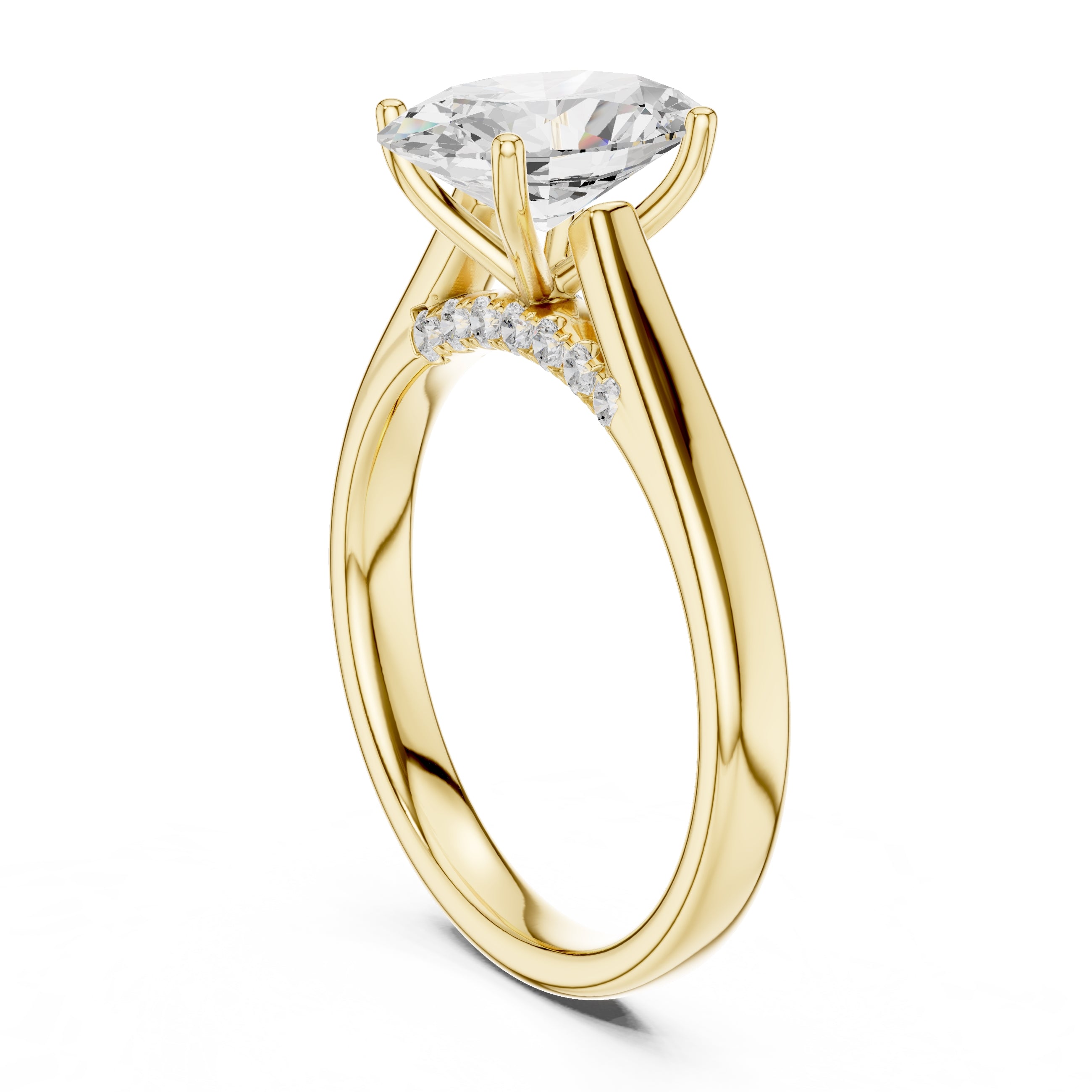 The Tapered Classic Solitaire 2ct Yellow Gold Oval