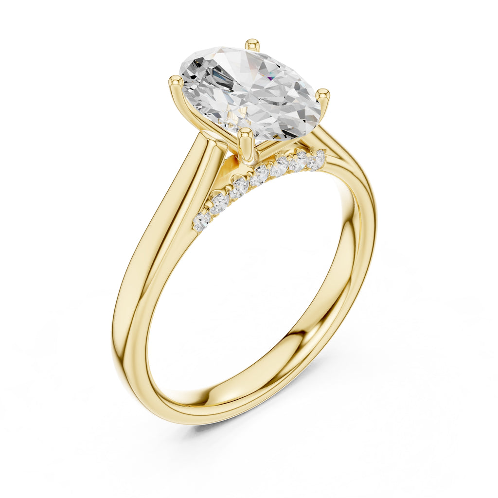 The Tapered Classic Solitaire 2ct Yellow Gold Oval