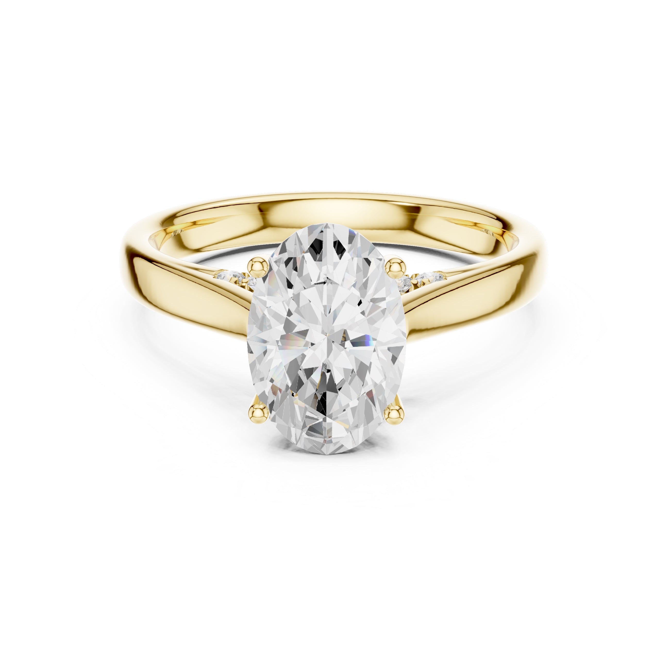 The Tapered Classic Solitaire 2ct Yellow Gold Oval
