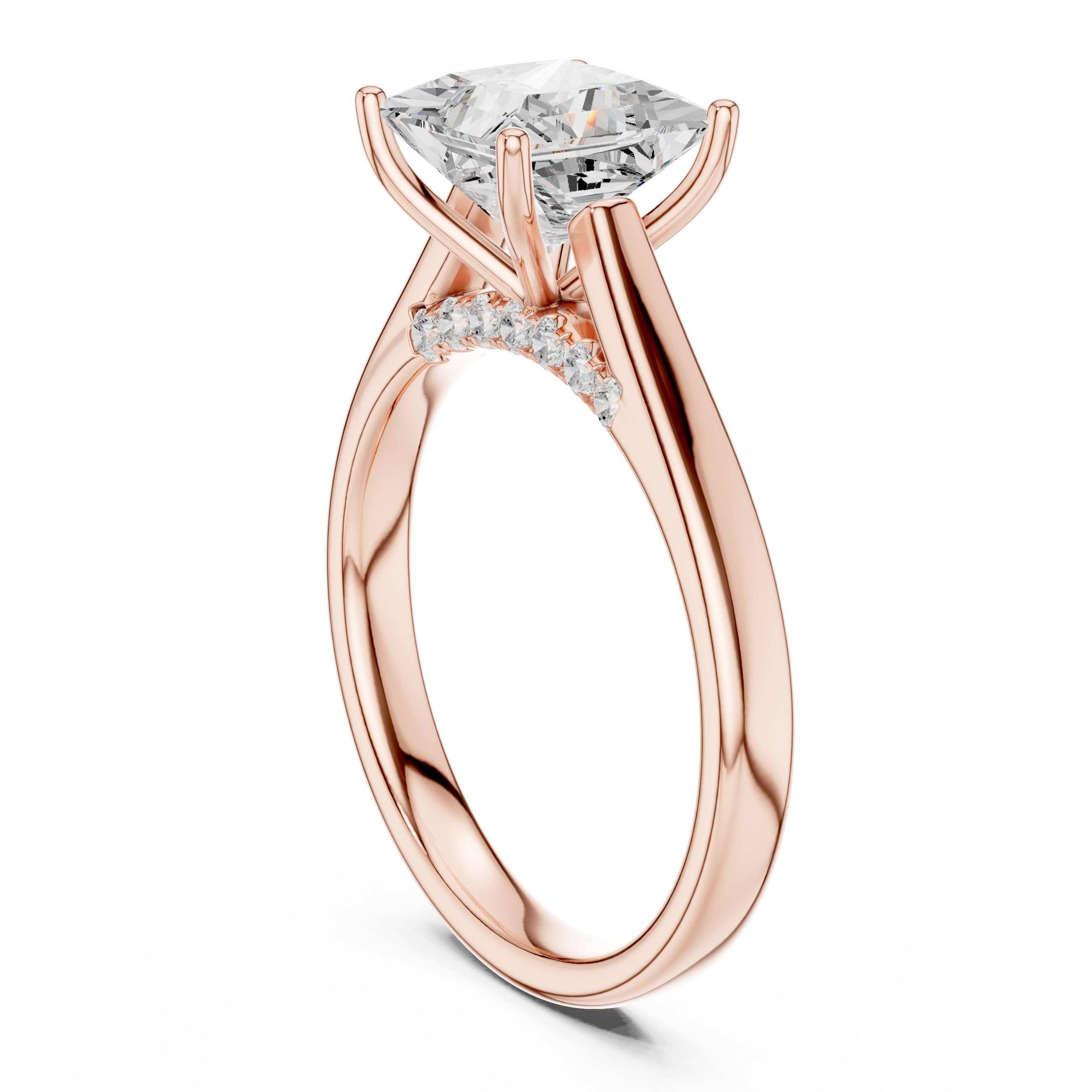 The Tapered Classic Solitaire 2ct Rose Gold Princess