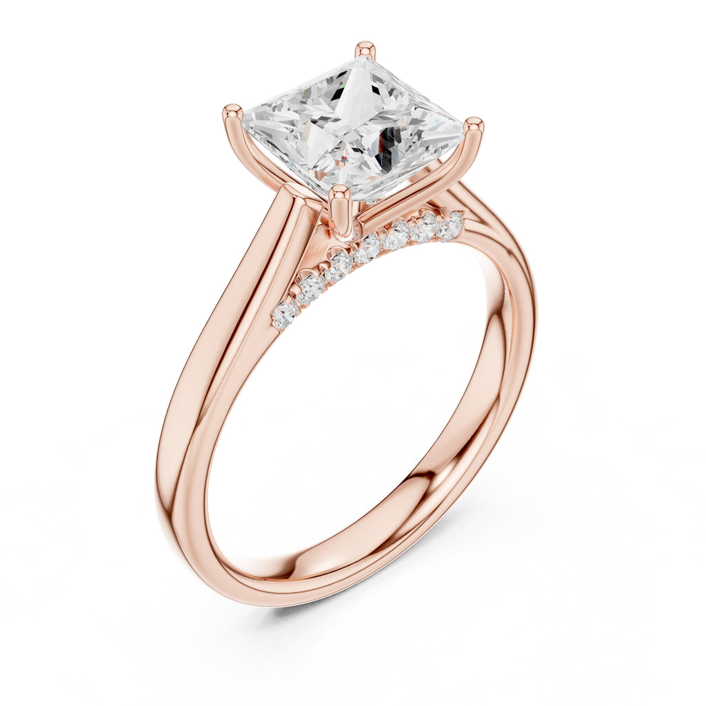The Tapered Classic Solitaire 2ct Rose Gold Princess