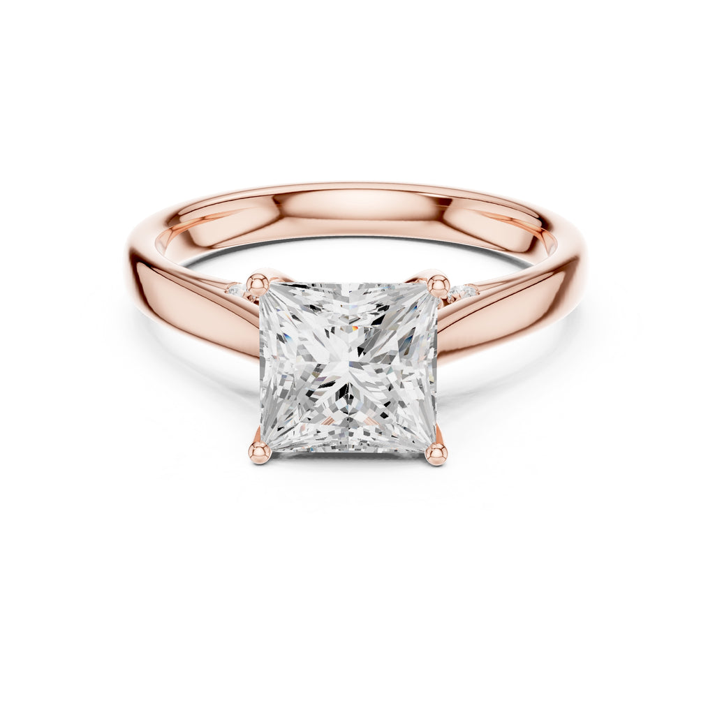 The Tapered Classic Solitaire 2ct Rose Gold Princess