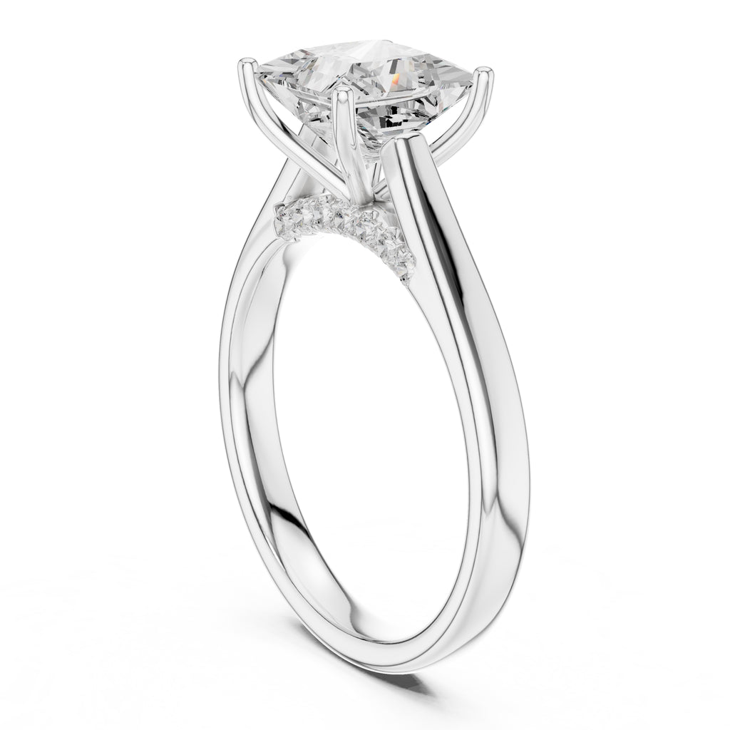 The Tapered Classic Solitaire 2ct White Gold Princess