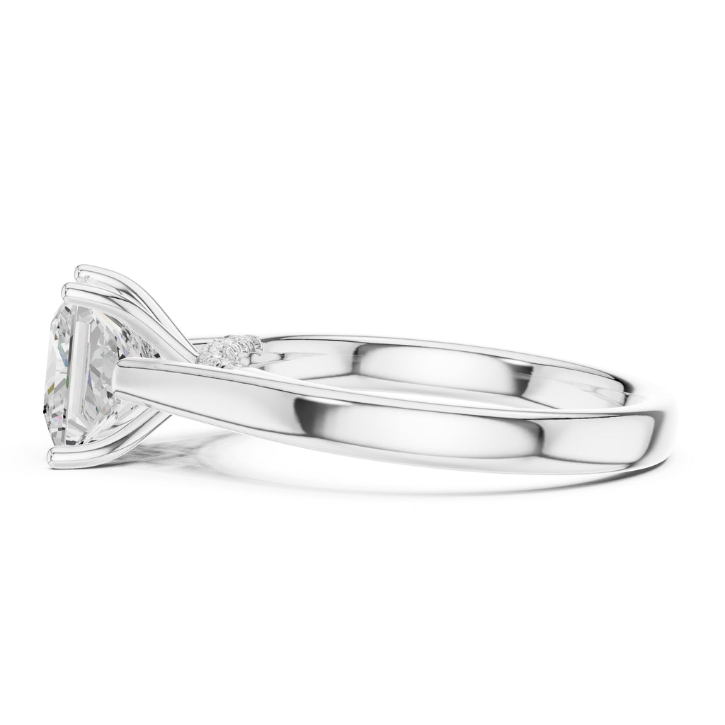 The Tapered Classic Solitaire 2ct White Gold Princess