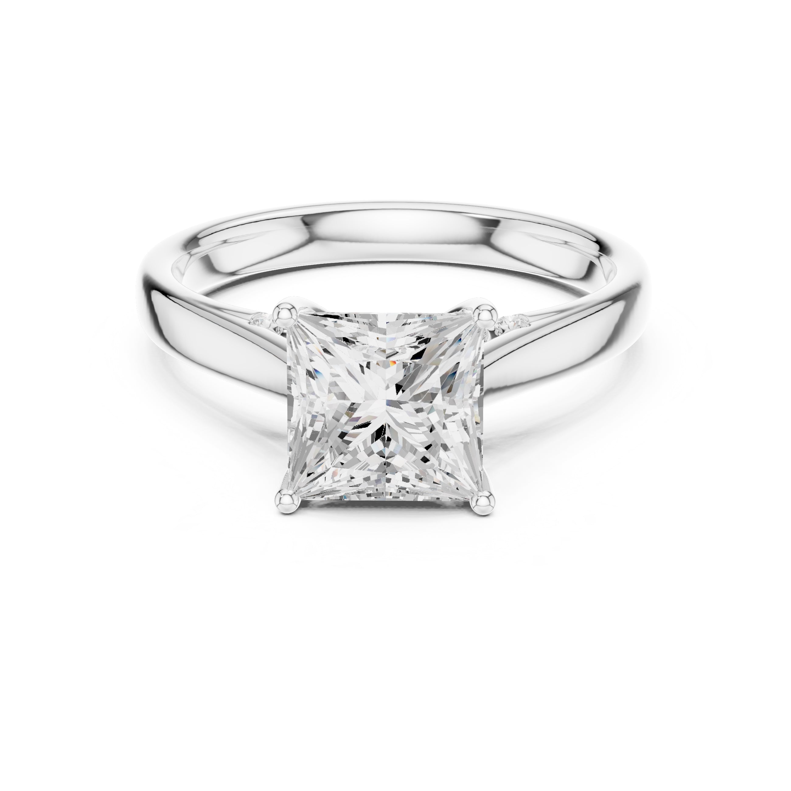 The Tapered Classic Solitaire 2ct White Gold Princess