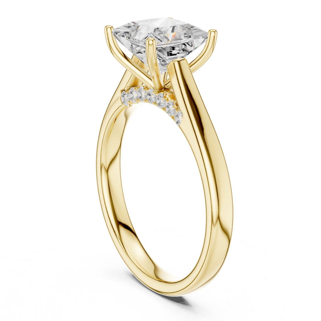 The Tapered Classic Solitaire 2ct Yellow Gold Princess