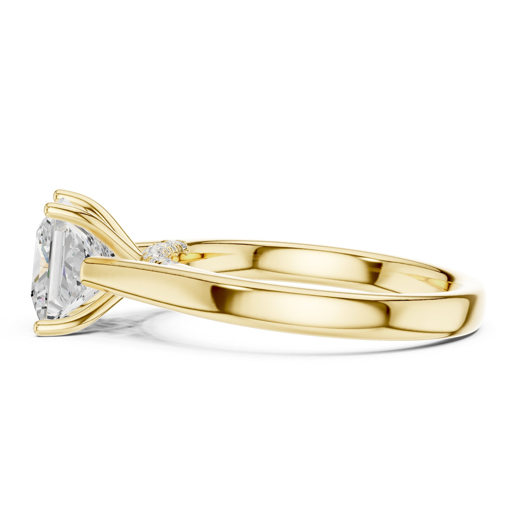 The Tapered Classic Solitaire 2ct Yellow Gold Princess