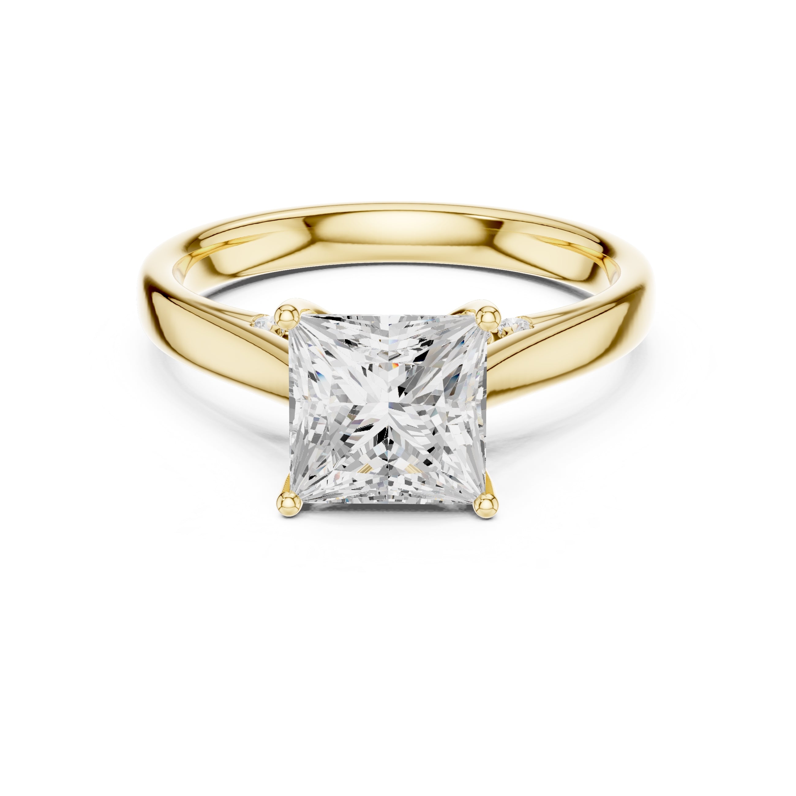 The Tapered Classic Solitaire 2ct Yellow Gold Princess