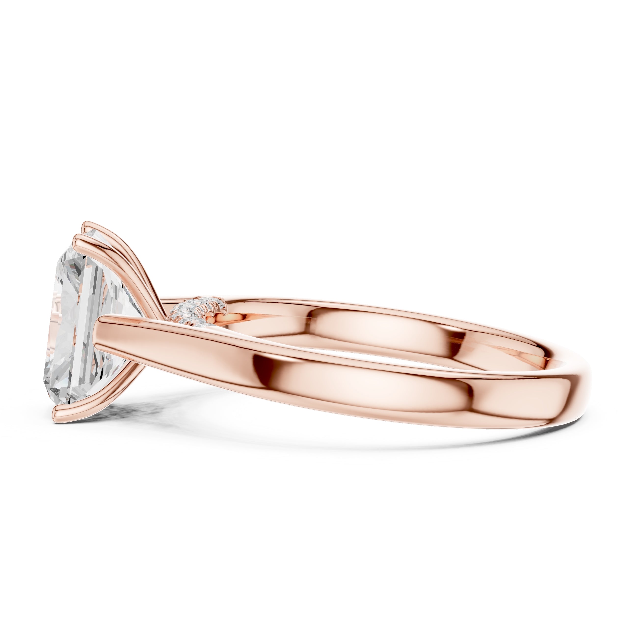 The Tapered Classic Solitaire 2ct Rose Gold Radiant